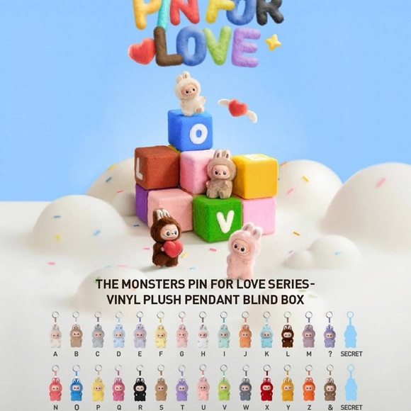 Labubu - “R” Pin for Love - Plush Pendant Blind box - Picture 3 of 7